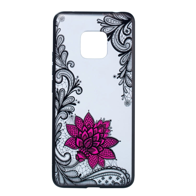 Small Lotus Pattern Embossed Lace + PC Case for Huawei Mate 20 Pro