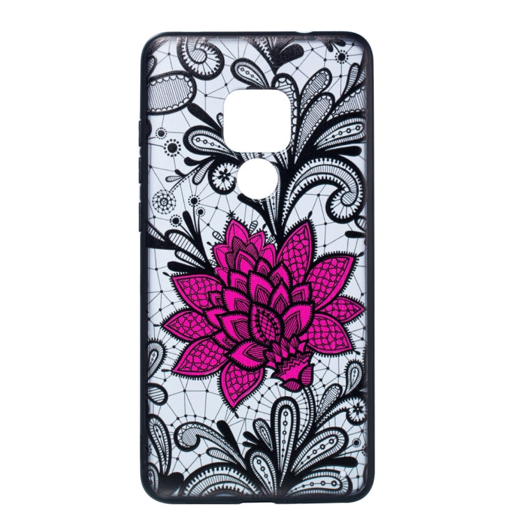 Big Lotus Pattern Embossed Lace + PC Case for Huawei Mate 20