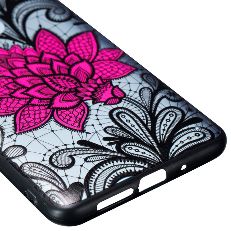 Big Lotus Pattern Embossed Lace + PC Case for Huawei Mate 20