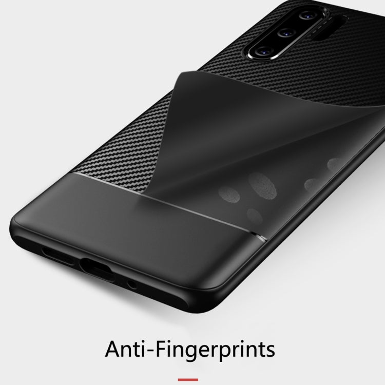 Lewei Series Carbon Fiber Texture TPU Protective Case for Huawei P30 Pro