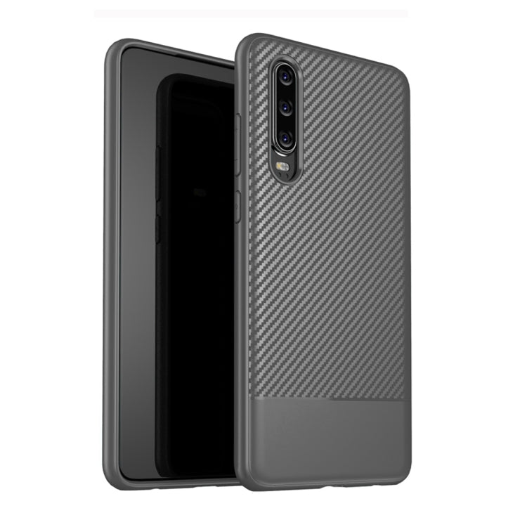 Lewei Series Carbon Fiber Texture TPU Protective Case for Huawei P30