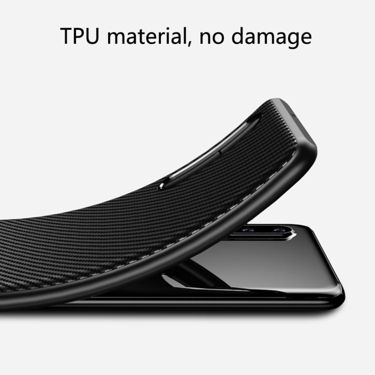 Lewei Series Carbon Fiber Texture TPU Protective Case for Huawei P30