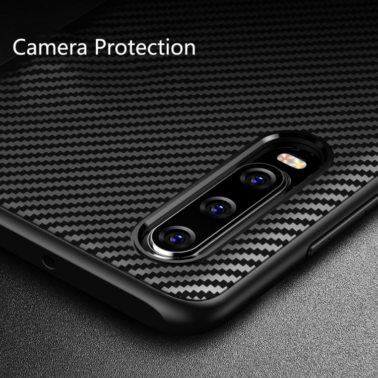 Lewei Series Carbon Fiber Texture TPU Protective Case for Huawei P30