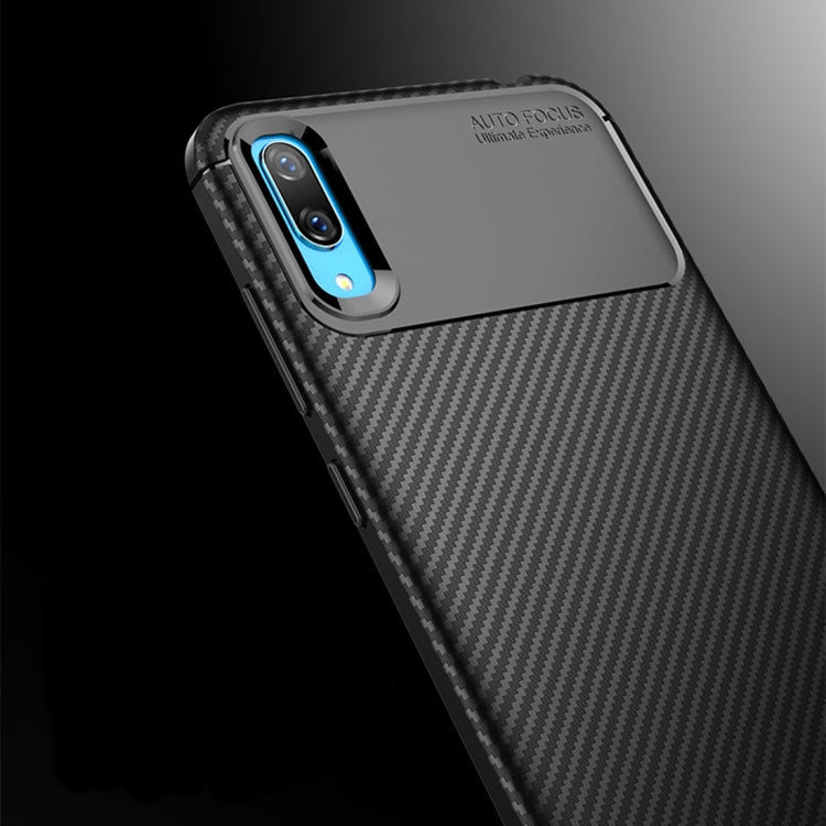 Carbon Fiber Texture Shockproof TPU Case for Huawei Enjoy 9 (Black)