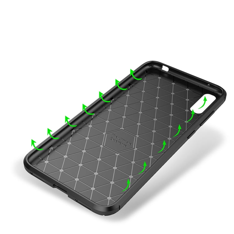 Carbon Fiber Texture Shockproof TPU Case for Huawei Enjoy 9 (Black)