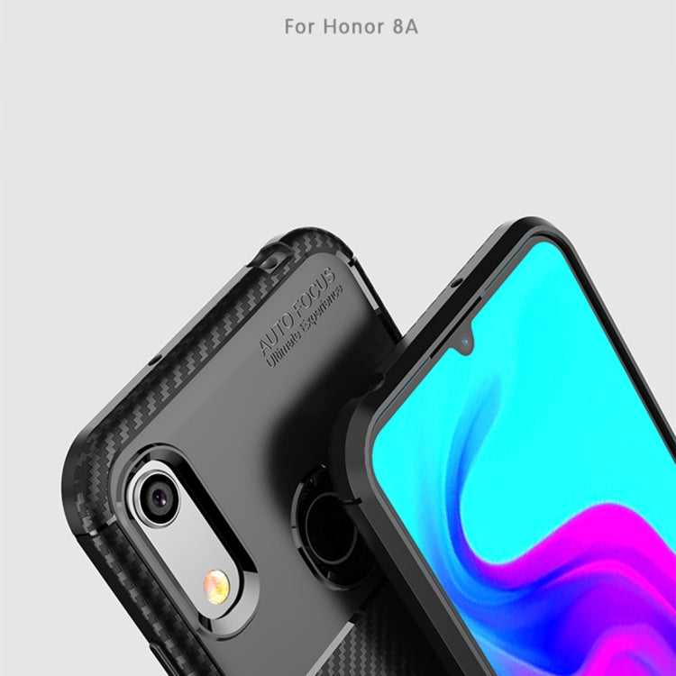 Carbon Fiber Texture Shockproof TPU Case for Huawei Honor 8A (Black)