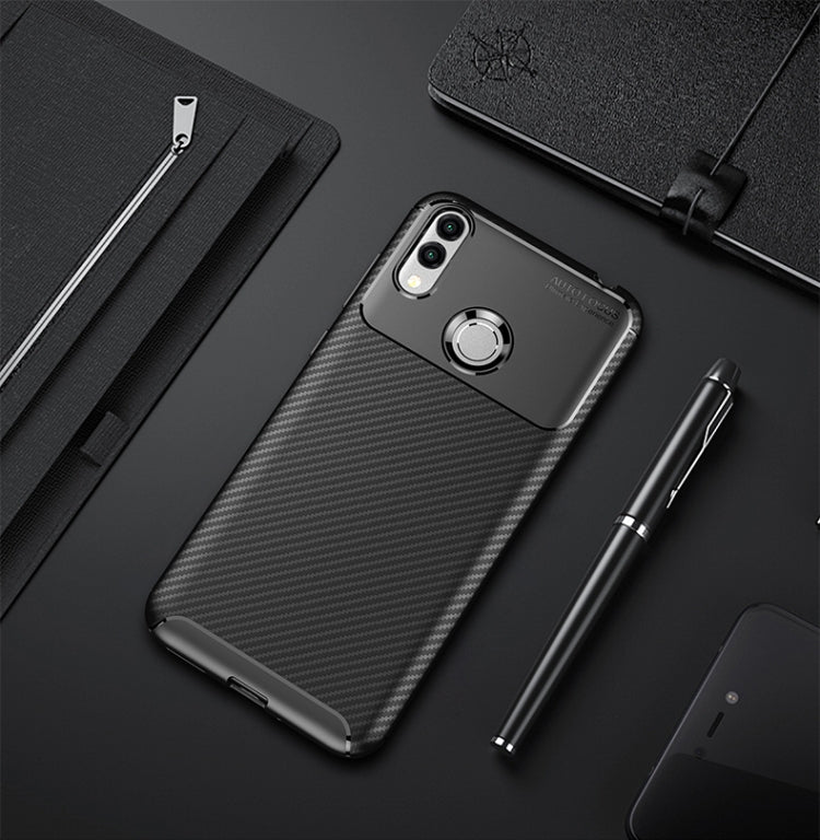 Carbon Fiber Texture Shockproof TPU Case for Huawei Honor 8C