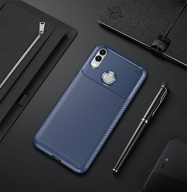 Carbon Fiber Texture Shockproof TPU Case for Huawei Honor 8C