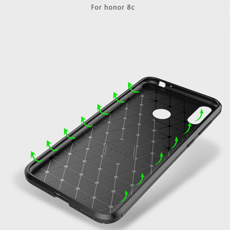 Carbon Fiber Texture Shockproof TPU Case for Huawei Honor 8C