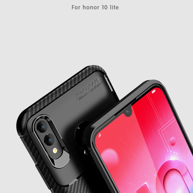 Carbon Fiber Texture Shockproof TPU Case for Huawei Honor 10 Lite