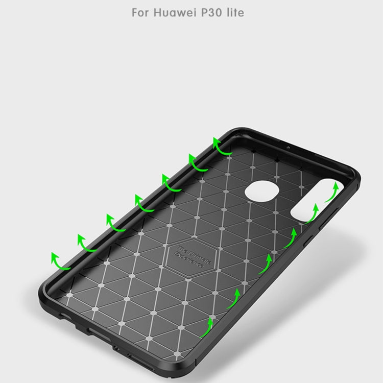 Carbon Fiber Texture Shockproof TPU Case for Huawei P30 Lite