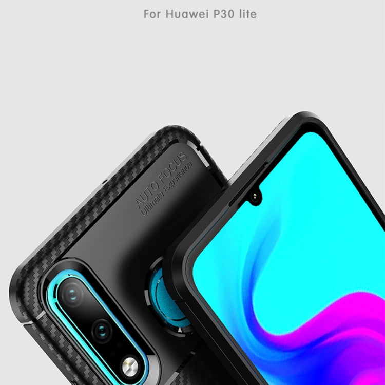 Carbon Fiber Texture Shockproof TPU Case for Huawei P30 Lite