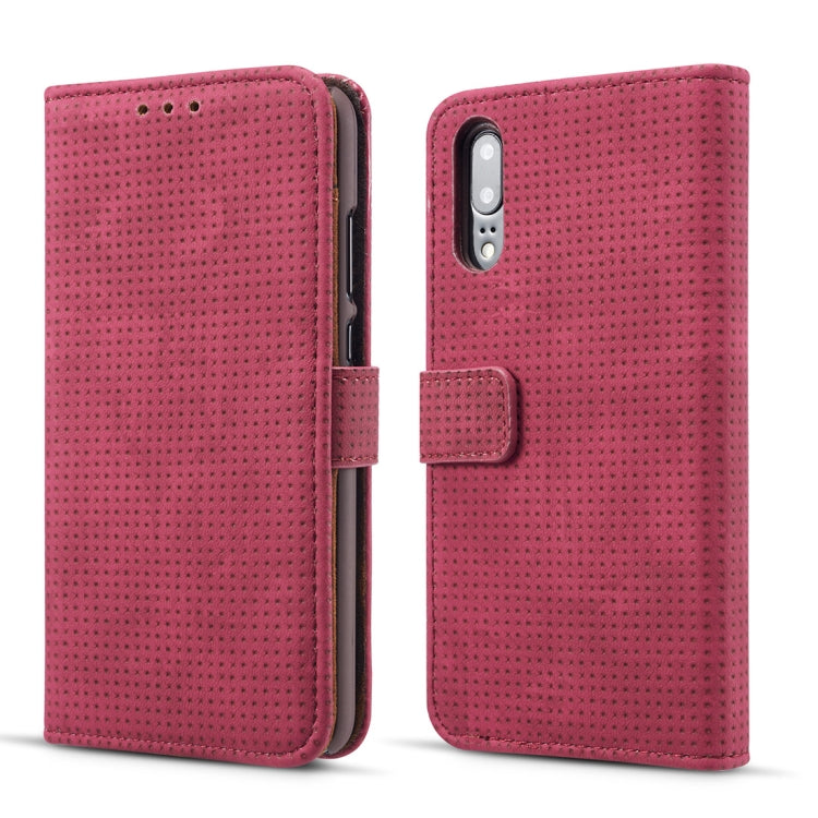 Retro Style Mesh Breathable Horizontal Flip Leather Case for Huawei P20 Pro, with Card Slot & Holder & Wallet
