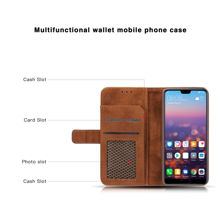 Retro Style Mesh Breathable Horizontal Flip Leather Case for Huawei P20 Pro, with Card Slot & Holder & Wallet