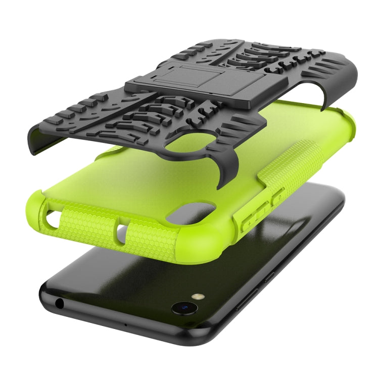 Shockproof  PC + TPU Tire Pattern Case for Huawei Honor 8s, with Holder