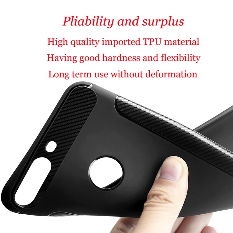 Carbon Fiber Anti-slip TPU Protective Case for Huawei Y7 Prime (2018)
