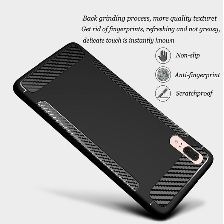 Carbon Fiber Anti-slip TPU Protective Case for Huawei P20 Pro