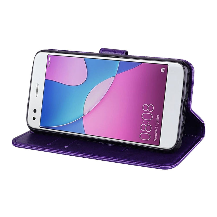 For Huawei P9 Lite Mini Rose Embossed Horizontal Flip Environmental PU Leather Case with Holder & Card Slots & Wallet