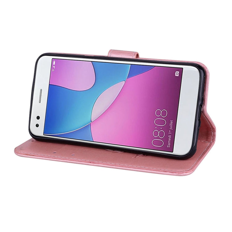 For Huawei P9 Lite Mini Rose Embossed Horizontal Flip Environmental PU Leather Case with Holder & Card Slots & Wallet