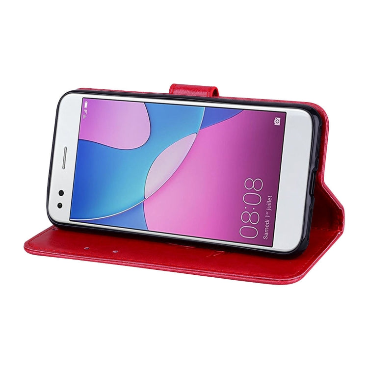 For Huawei P9 Lite Mini Rose Embossed Horizontal Flip Environmental PU Leather Case with Holder & Card Slots & Wallet