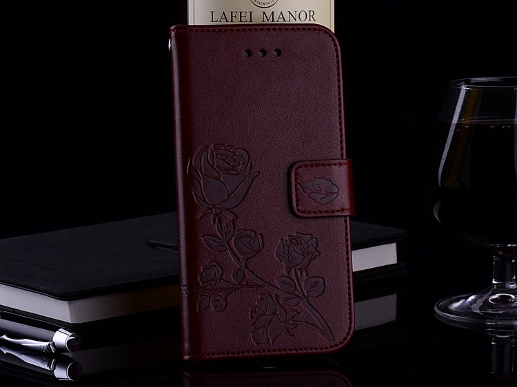 For Huawei P9 Lite Mini Rose Embossed Horizontal Flip Environmental PU Leather Case with Holder & Card Slots & Wallet