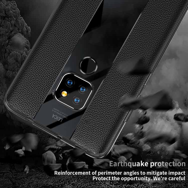 Anti-slip Leather + TPU Protective Case for Huawei Mate 20(Blue)