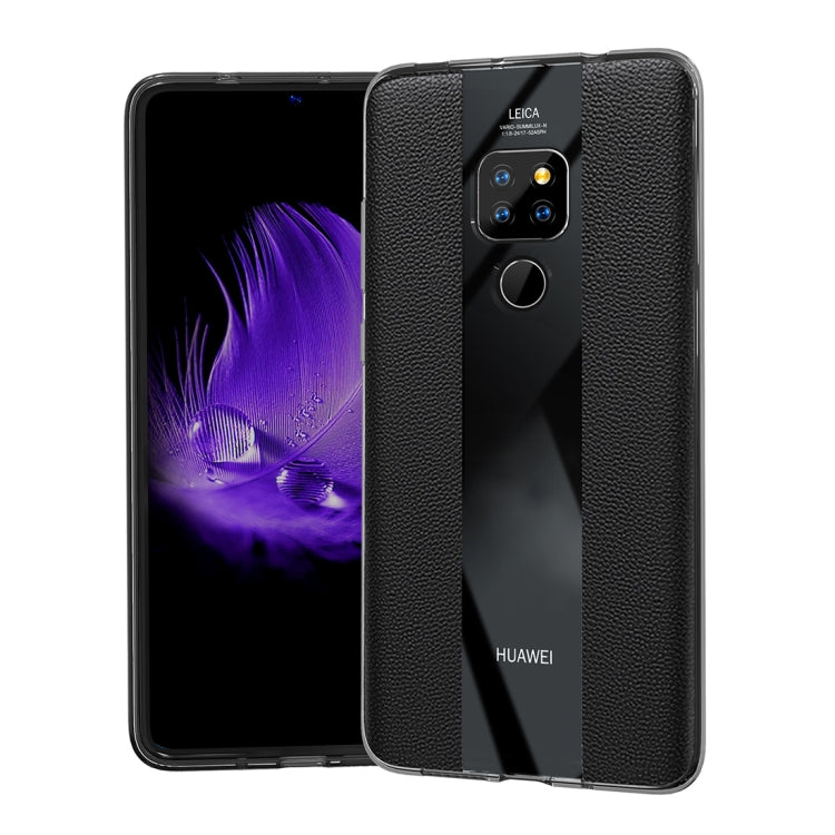 Anti-slip Leather + TPU Protective Case for Huawei Mate 20 X(Black)