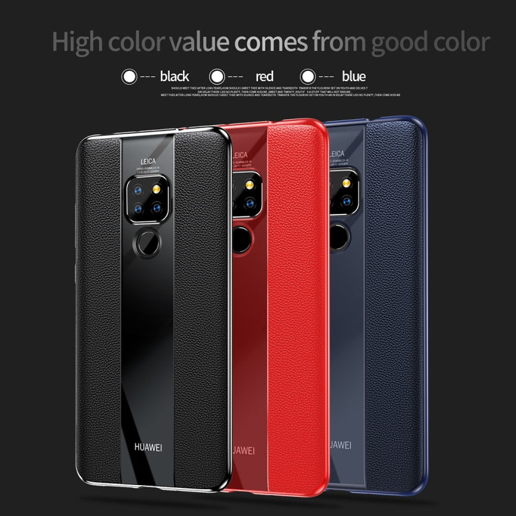 Anti-slip Leather + TPU Protective Case for Huawei Mate 20 X(Black)