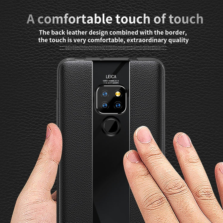 Anti-slip Leather + TPU Protective Case for Huawei Mate 20 X(Black)