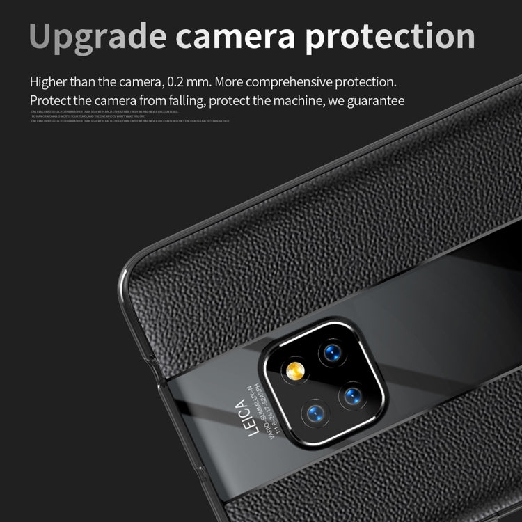 Anti-slip Leather + TPU Protective Case for Huawei Mate 20 Pro(Blue)