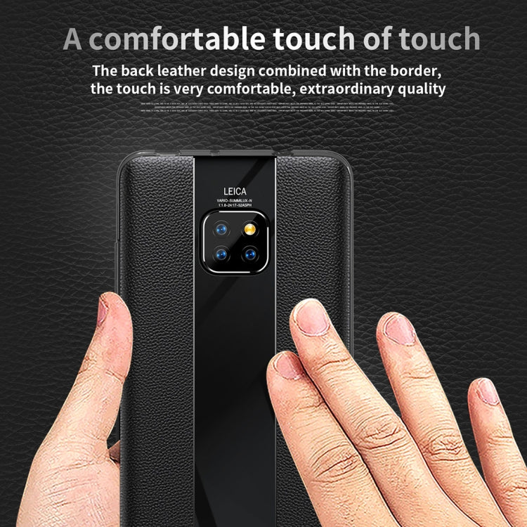 Anti-slip Leather + TPU Protective Case for Huawei Mate 20 Pro(Blue)