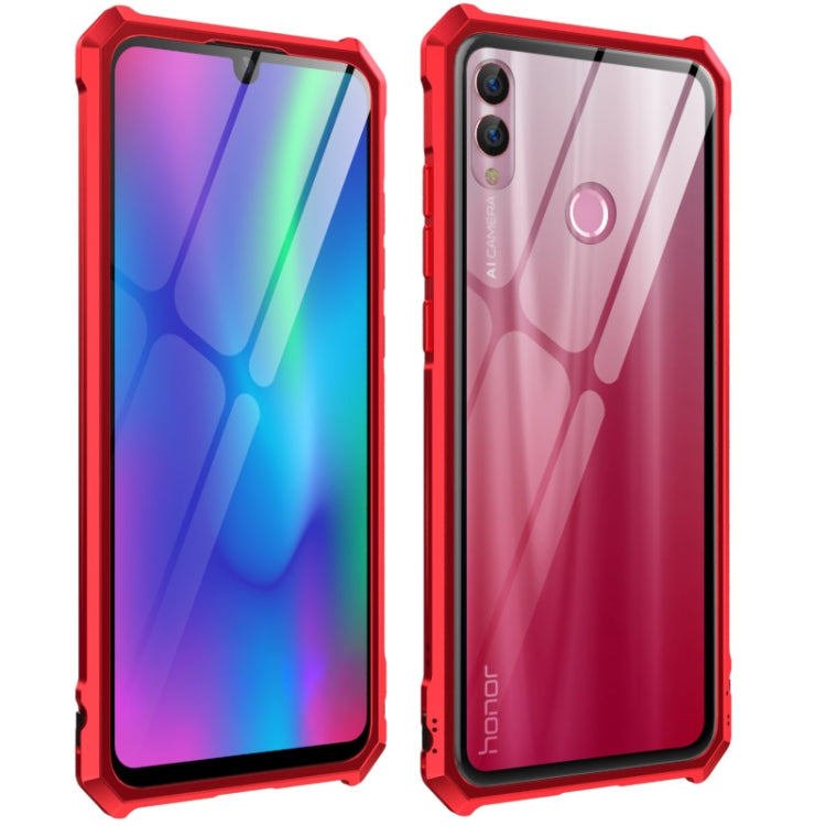 Snap-on Aluminum Frame and Tempered Glass Back Plate Case for Huawei Honor 10Lite