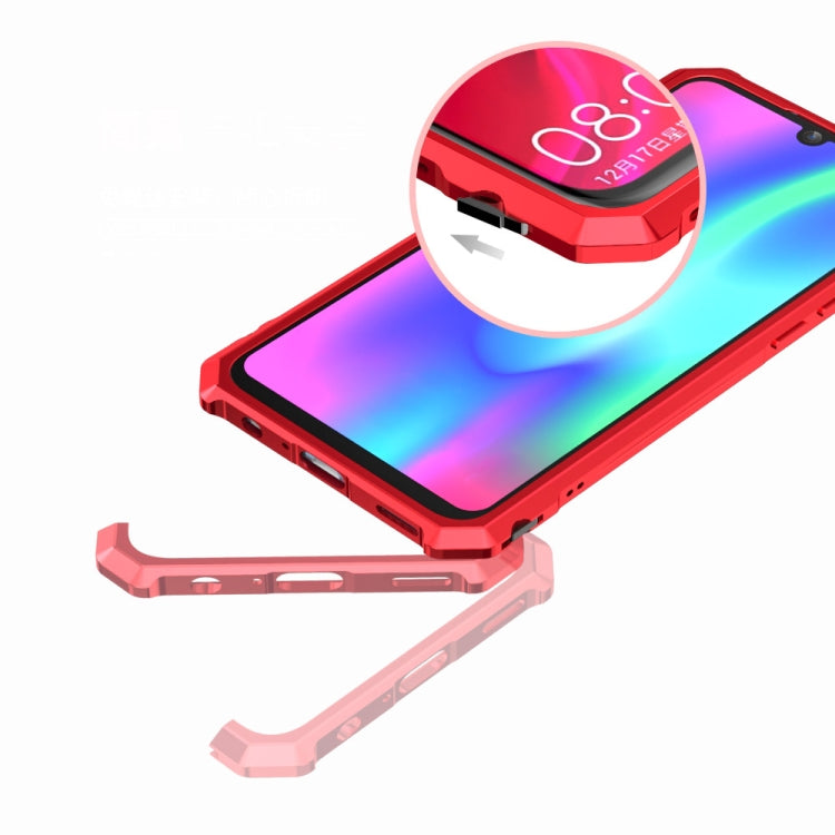 Snap-on Aluminum Frame and Tempered Glass Back Plate Case for Huawei Honor 10Lite