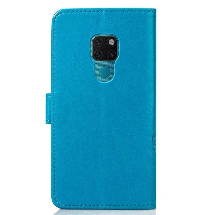 Lucky Clover Pressed Flowers Pattern Leather Case for Huawei Mate 20, with Holder & Card Slots & Wallet & Hand Strap