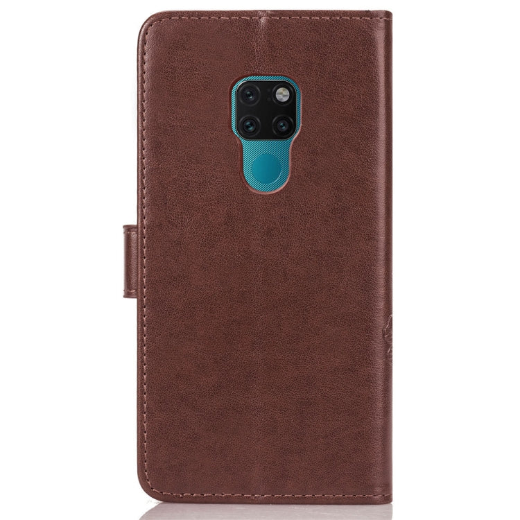 Lucky Clover Pressed Flowers Pattern Leather Case for Huawei Mate 20, with Holder & Card Slots & Wallet & Hand Strap