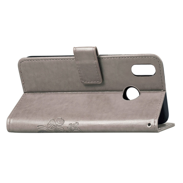 Lucky Clover Pressed Flowers Pattern Leather Case for Huawei Y9 (2019) / Enjoy 9 Plus, with Holder & Card Slots & Wallet & Hand Strap