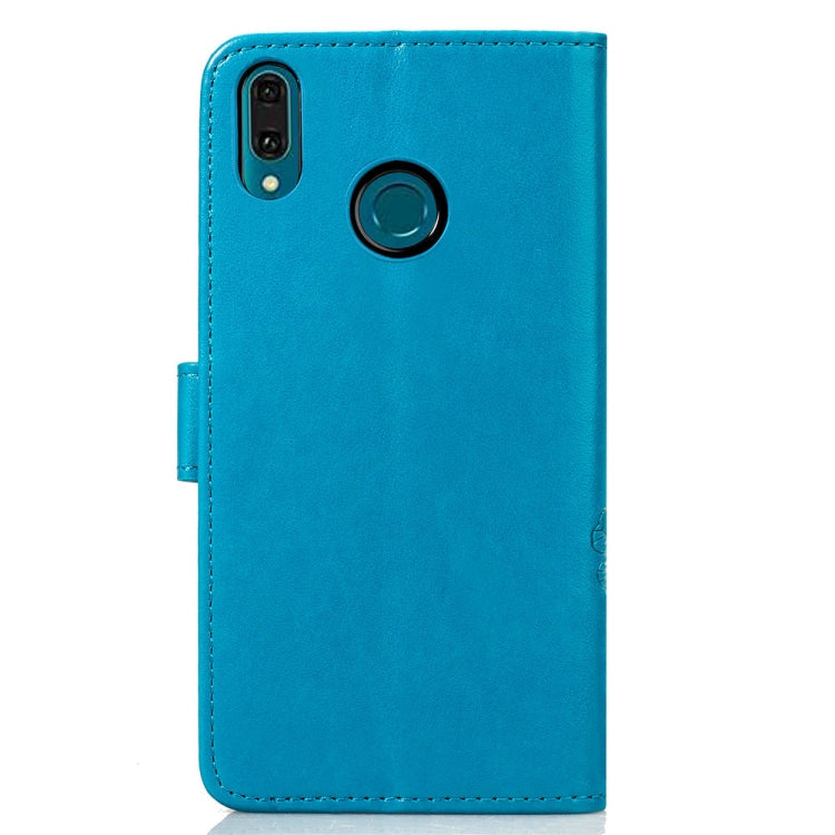 Lucky Clover Pressed Flowers Pattern Leather Case for Huawei Y9 (2019) / Enjoy 9 Plus, with Holder & Card Slots & Wallet & Hand Strap