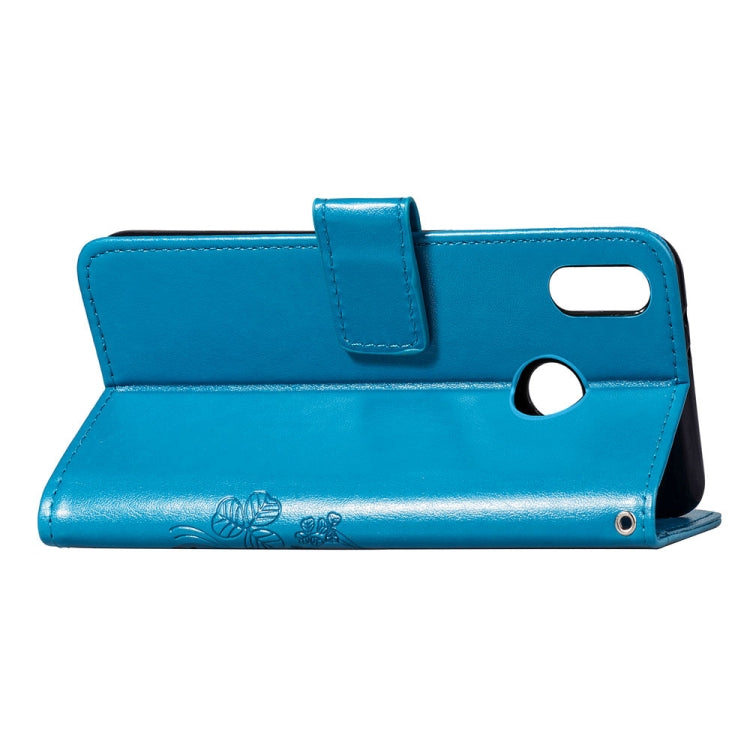 Lucky Clover Pressed Flowers Pattern Leather Case for Huawei Y9 (2019) / Enjoy 9 Plus, with Holder & Card Slots & Wallet & Hand Strap