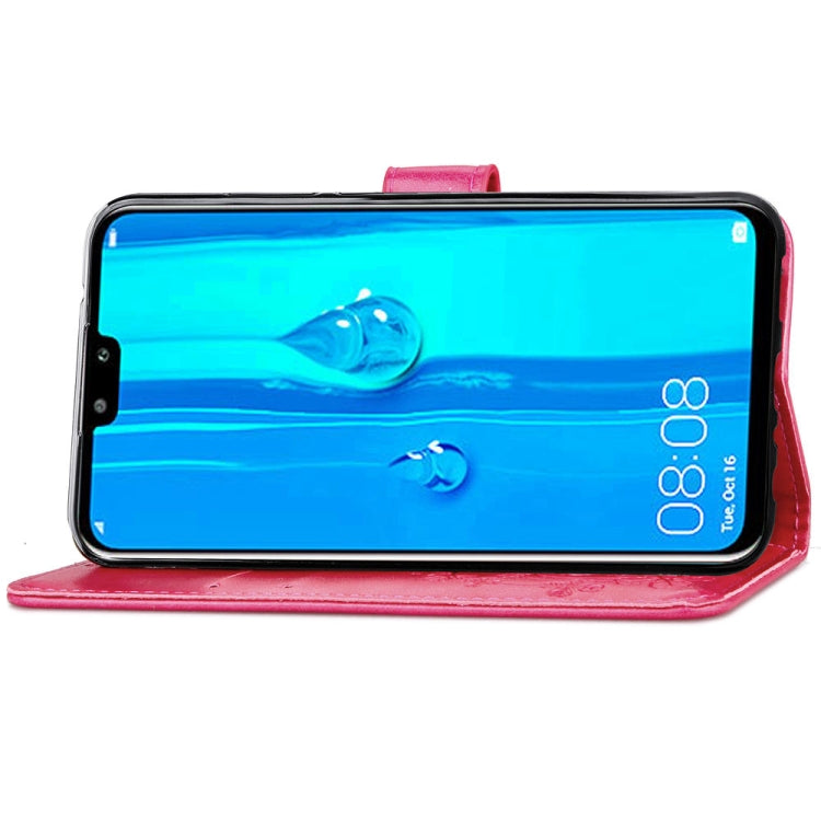 Lucky Clover Pressed Flowers Pattern Leather Case for Huawei Y9 (2019) / Enjoy 9 Plus, with Holder & Card Slots & Wallet & Hand Strap