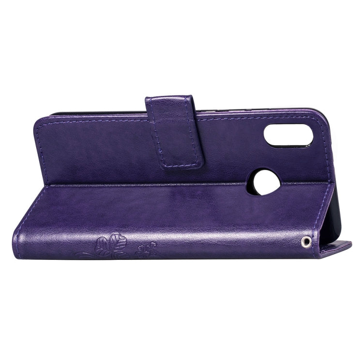 Lucky Clover Pressed Flowers Pattern Leather Case for Huawei Y9 (2019) / Enjoy 9 Plus, with Holder & Card Slots & Wallet & Hand Strap