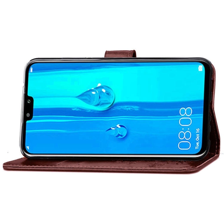 Lucky Clover Pressed Flowers Pattern Leather Case for Huawei Y9 (2019) / Enjoy 9 Plus, with Holder & Card Slots & Wallet & Hand Strap