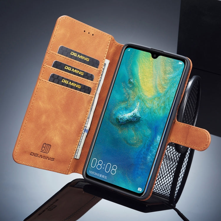 DG.MING Retro Oil Side Horizontal Flip Case for Huawei Mate 20, with Holder & Card Slots & Wallet