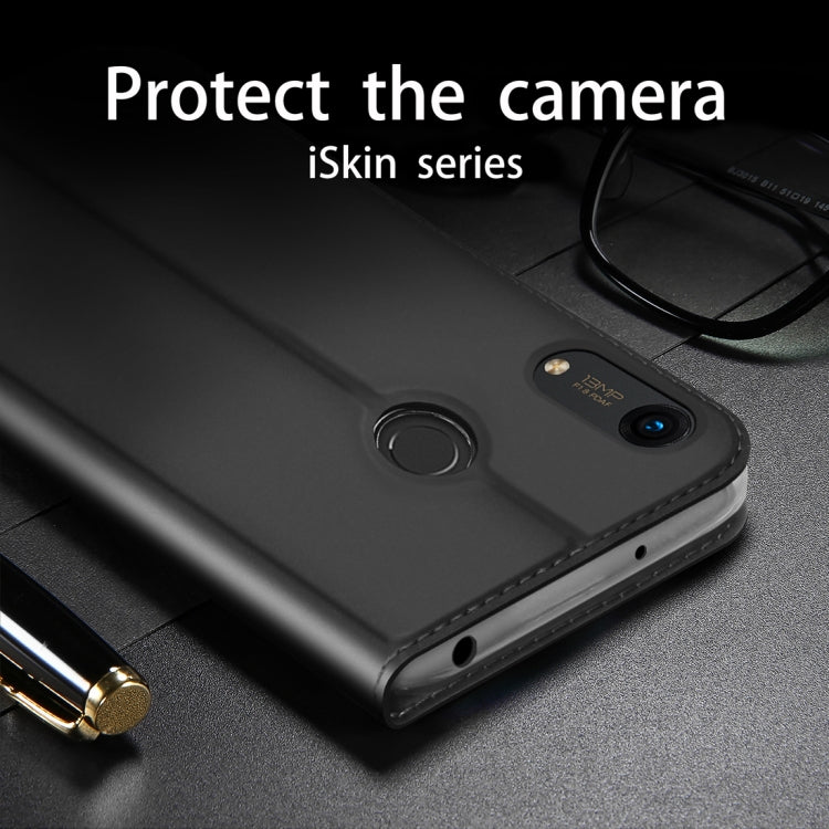 DZGOGO ISKIN Series Slight Frosted PU+ TPU Case for Huawei Y6 (2019) / Honor Play 8A, with Holder & Card Slot