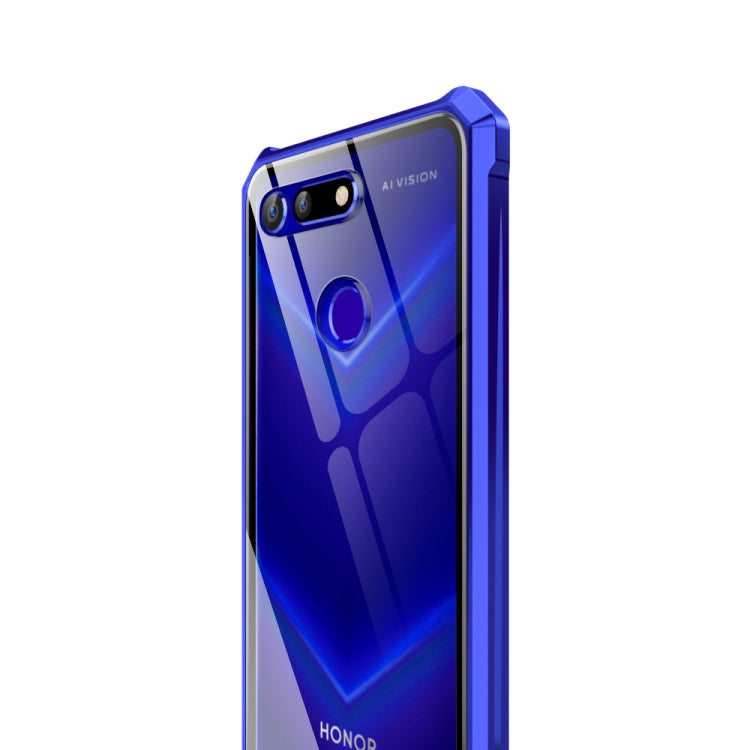 Snap-on Aluminum Frame and Tempered Glass Back Plate Case for Huawei Honor V20(Black)