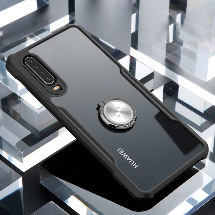 XUNDD Beetle Series Shockproof TPU Protective Case for Huawei P30, with Ring Holder (Black)