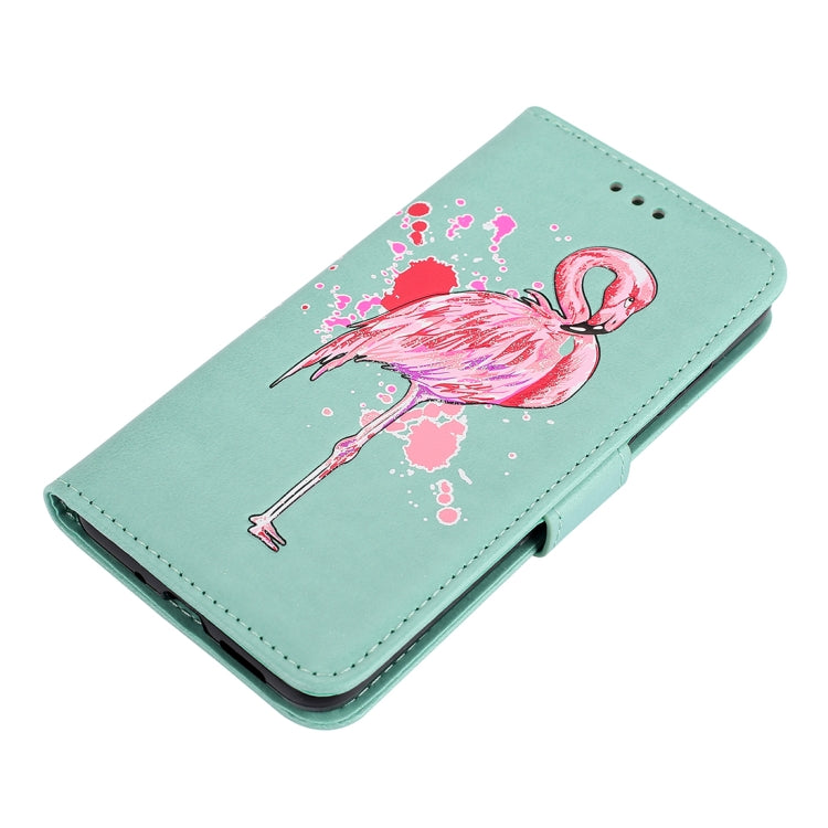 For Huawei P10 Lite Glittery Powder Flamingo Print Horizontal Flip Leather Case with Holder & Wallet & Card Slots & Photo Frame