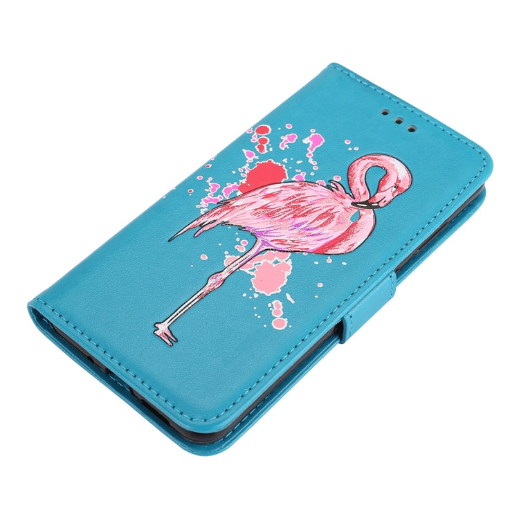 For Huawei P10 Lite Glittery Powder Flamingo Print Horizontal Flip Leather Case with Holder & Wallet & Card Slots & Photo Frame