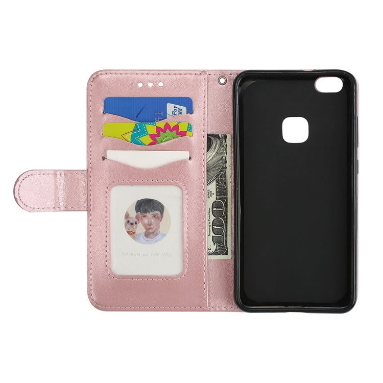 For Huawei P10 Lite Glittery Powder Flamingo Print Horizontal Flip Leather Case with Holder & Wallet & Card Slots & Photo Frame