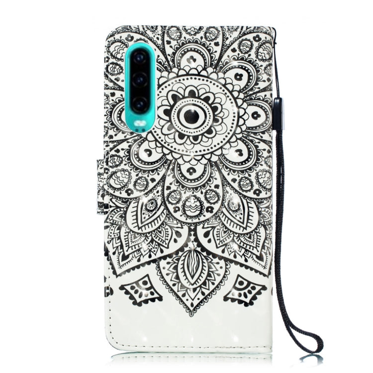 3D Mandala Pattern Horizontal Flip PU Leather Case for Huawei P30, with Holder & Card Slots & Wallet & Photo Frame
