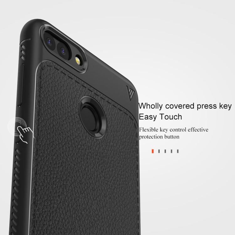 Lenuo Leshen Series for Huawei Y9 (2018)/Enjoy 8 Plus TPU Litchi Texture Dropproof Protective Back Cover Case